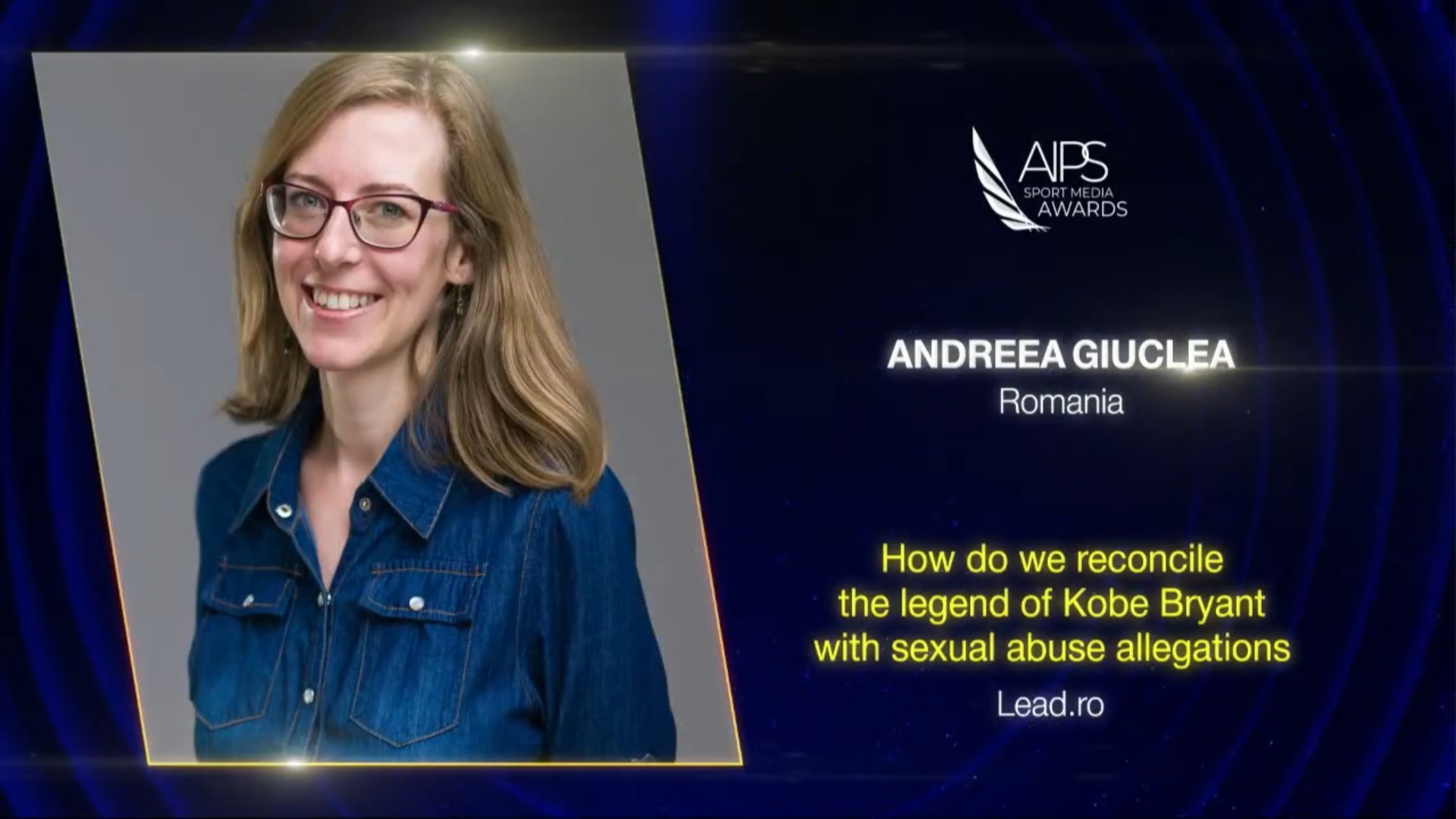 Jurnalista Andreea Giuclea, premiată de AIPS