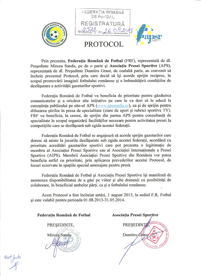 APS A INCHEIAT INTELEGERI CU FRF SI LPF