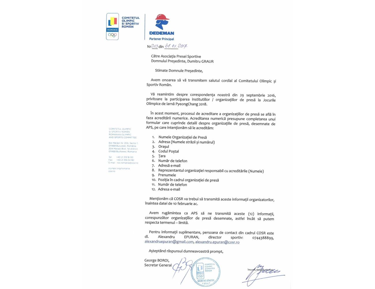 În atenția tuturor publicațiilor interesate